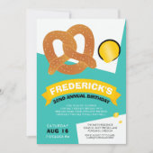 Grappige verjaardags pretzel-feest uitnodiging (Voorkant)