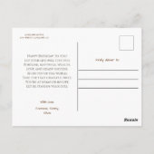 Grappige verjaardagsansichtkaart briefkaart (Achterkant)