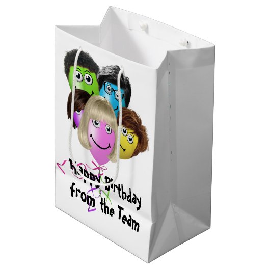 Grappige Verjaardagsballonnen  Medium Cadeauzakje (Voorkant Gekanteld)