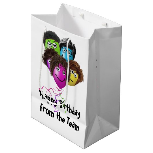 Grappige Verjaardagsballonnen  Medium Cadeauzakje (Voorkant Gekanteld)