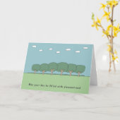 Grappige verjaardagsbomen en bemoedigende Cartoon Kaart (Gele Bloem)