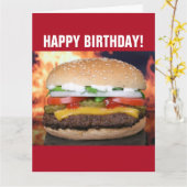 GRAPPIGE VERJAARDAGSCARD CHEESEBURGER KAART (Gele Bloem)