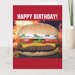 GRAPPIGE VERJAARDAGSCARD CHEESEBURGER KAART