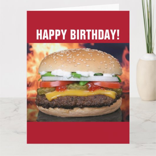 GRAPPIGE VERJAARDAGSCARD CHEESEBURGER KAART (Voorkant)