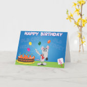 Grappige verjaardagsfeest Kaart van de oude persoo (Gele Bloem)