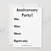 Grappige verjaardagsfeest uitnodiging (Achterkant)