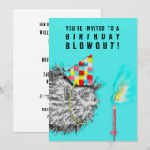 Grappige verjaardagsfeest uitnodiging (Voorkant / Achterkant)