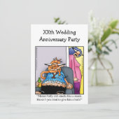 Grappige verjaardagsfeest uitnodiging (Staand voorkant)