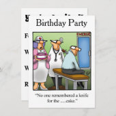 Grappige verjaardagsfeest uitnodigingen (Voorkant / Achterkant)