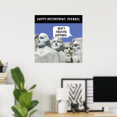 Grappige verjaardagsfeestdecoratie voor pensioen poster (Thuiskantoor)
