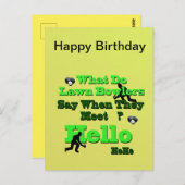 Grappige verjaardagsgroet voor grasbowlen, briefka briefkaart (Voorkant / Achterkant)