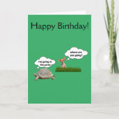 grappige verjaardagshond en schildpad kaart (Voorkant)