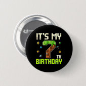 Grappige Verjaardagsjongen Het Is Mijn 7e Verjaard Ronde Button 5,7 Cm (Voorkant /achterkant)