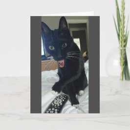 Grappige verjaardagskaart 50ste kat kaart