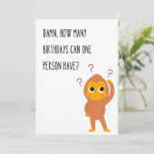 Grappige verjaardagskaart aap unieke humor kaart (Staand voorkant)