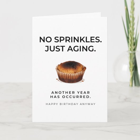 Grappige verjaardagskaart - Geen sprinkels, gewoon Kaart (Voorkant)