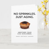 Grappige verjaardagskaart - Geen sprinkels, gewoon Kaart (Gele Bloem)