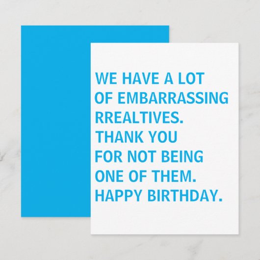 Grappige verjaardagskaart, Gefeliciteerd met je ve Notitiekaartje (Voorkant / Achterkant)