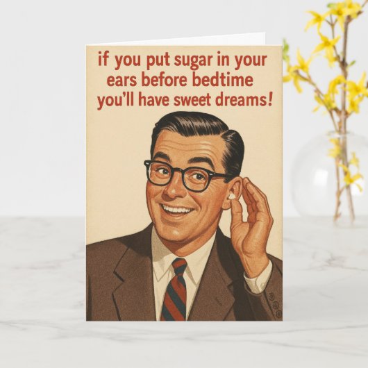 Grappige verjaardagskaart kaart (Gele Bloem)