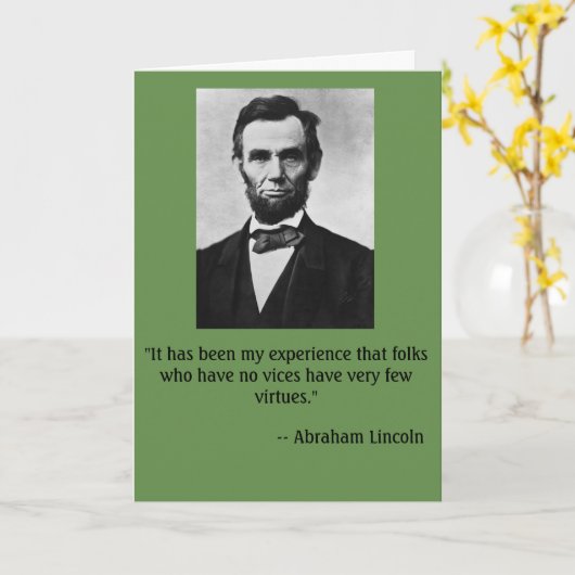 Grappige verjaardagskaart met Abe Lincoln Kaart (Gele Bloem)