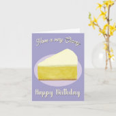Grappige verjaardagskaart met cheesecake kaart (Gele Bloem)