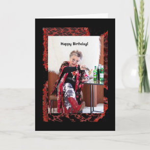 Grappige verjaardagskaart met een joepie voor haar kaart