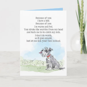 Grappige verjaardagskaart met gedicht van de hond kaart