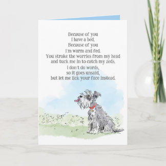 Grappige verjaardagskaart met gedicht van de hond kaart