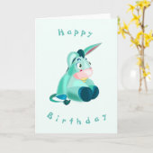Grappige verjaardagskaart met gelukkig baby-ezel kaart (Gele Bloem)