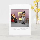 Grappige Verjaardagskaart met Humor Over de Heuvel Kaart (Gele Bloem)