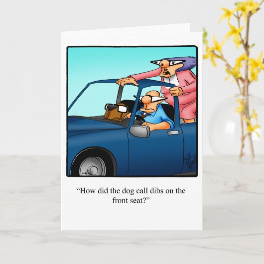 Grappige verjaardagskaart met humor voor hen kaart (Gele Bloem)