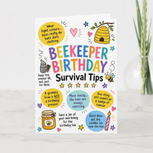 Grappige Verjaardagskaart met Overlevingstips voor Kaart