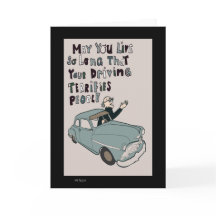 Grappige verjaardagskaart rijden oud