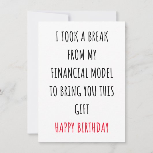 Grappige verjaardagskaart van investeringsbankiers feestdagenkaart (Voorkant)