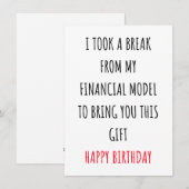 Grappige verjaardagskaart van investeringsbankiers feestdagenkaart (Voorkant / Achterkant)