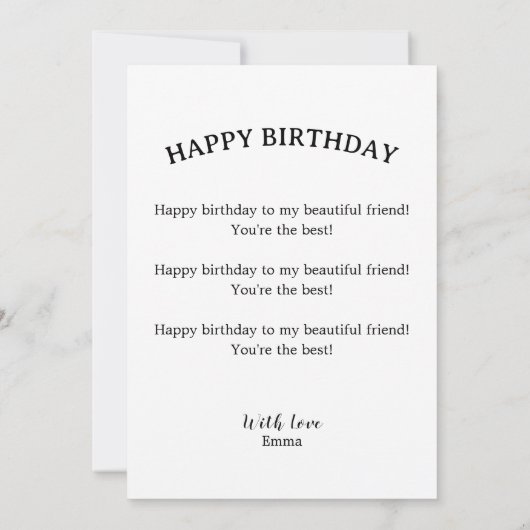 Grappige verjaardagskaart voor beste vriend(in) kaart (Achterkant)