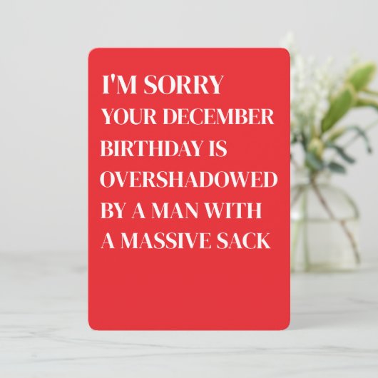 Grappige verjaardagskaart voor december voor vrouw feestdagenkaart (Staand voorkant)