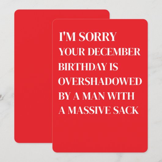 Grappige verjaardagskaart voor december voor vrouw feestdagenkaart (Voorkant / Achterkant)