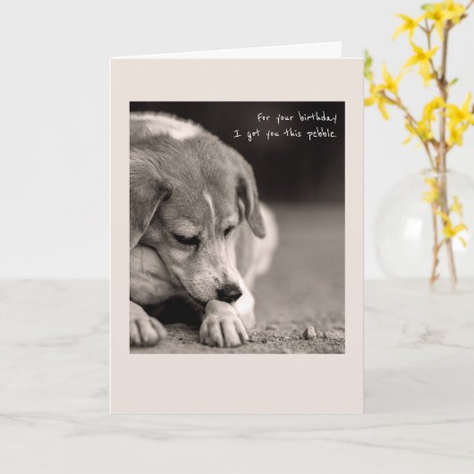 Grappige verjaardagskaart voor een beagle kaart (Gele Bloem)