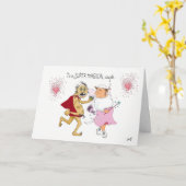 Grappige verjaardagskaart voor een stel. kaart (Gele Bloem)