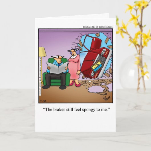 Grappige verjaardagskaart voor hem kaart (Gele Bloem)