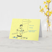 Grappige verjaardagskaart voor hem kaart (Gele Bloem)