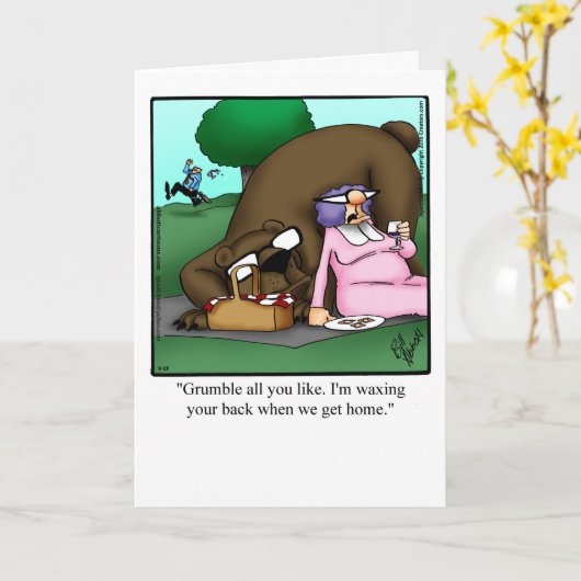 Grappige verjaardagskaart voor hem kaart (Gele Bloem)