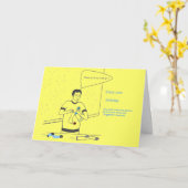Grappige verjaardagskaart voor hem kaart (Gele Bloem)