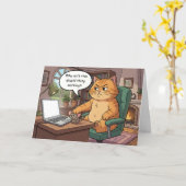 Grappige Verjaardagskaart voor Katten Kaart (Gele Bloem)