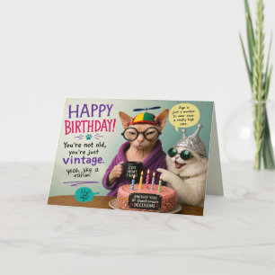 Grappige Verjaardagskaart voor Katten Kaart