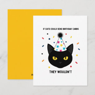 Grappige verjaardagskaart voor katteneigenaren met feestdagenkaart