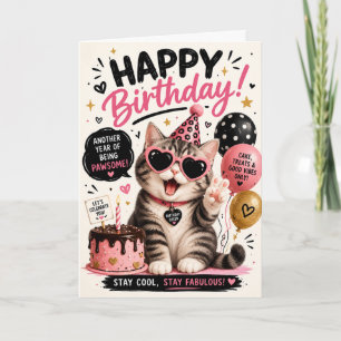 Grappige verjaardagskaart voor kattenliefhebbers kaart