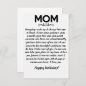 Grappige verjaardagskaart voor mama bedankkaart (Voorkant / Achterkant)