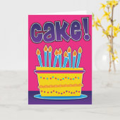 Grappige verjaardagskaart voor man of vrouw - CAKE Kaart (Gele Bloem)